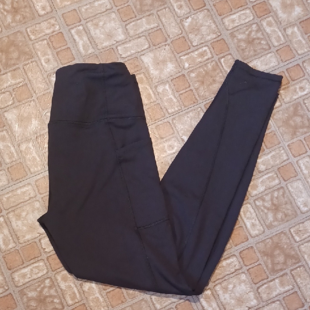 Victoria's Secret Black Leggings Size Medium Side Pockets Victoria Sport